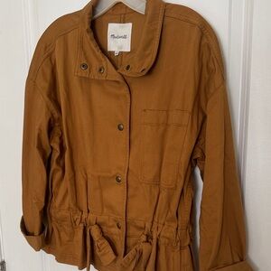 Madewell Caramel Brown Drawstring Utility Jacket